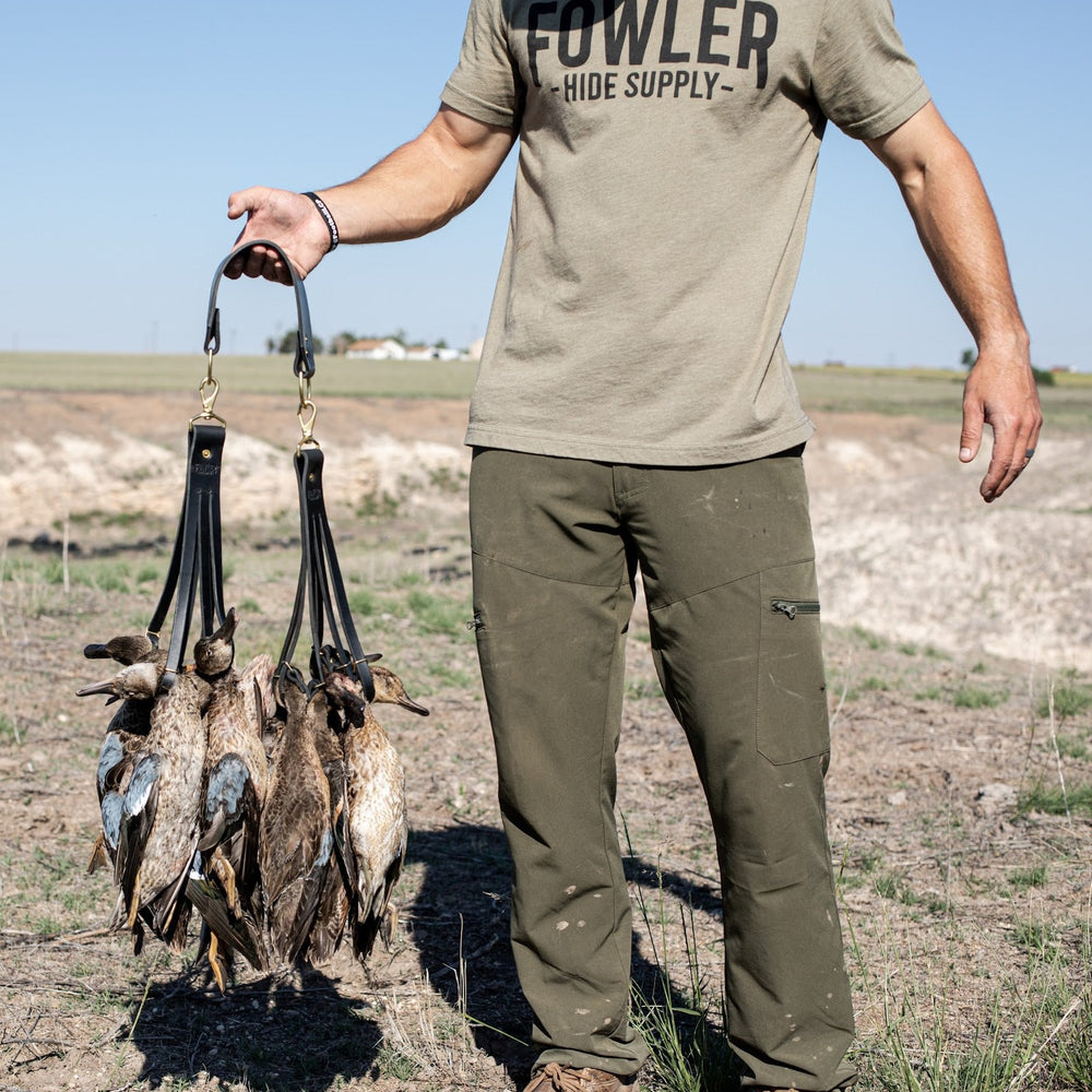 Black Leather 3 Piece Waterfowl Game Tote In Field