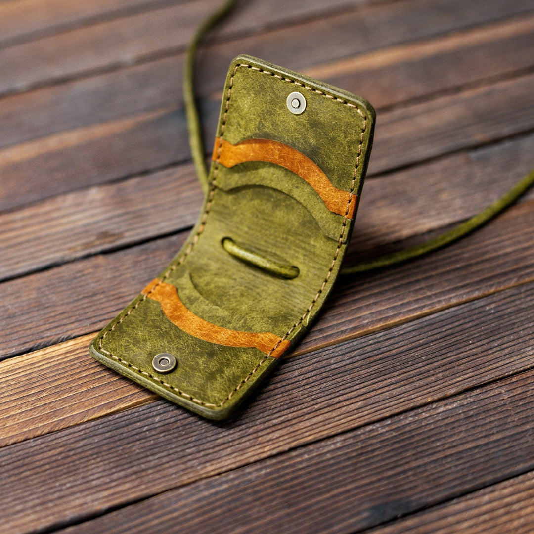 Leather Turkey/Elk Diaphragm Call Wallet Caddo Green