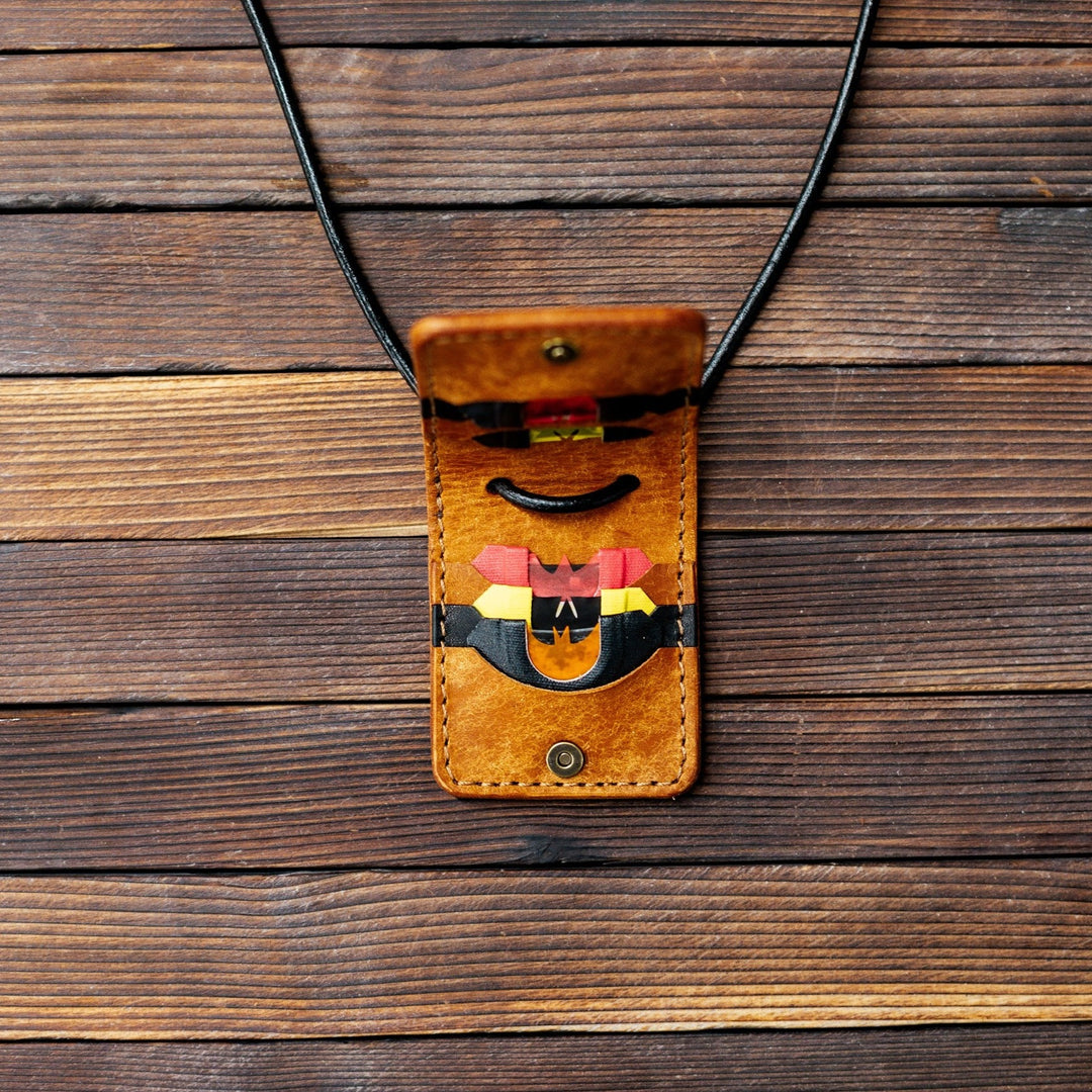 Leather Turkey/Elk Diaphragm Call Wallet Brown/Black With Calls